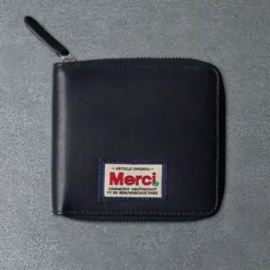 Merci - Porte Feuille Zip - Marine