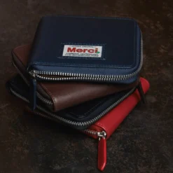 Merci - Porte Feuille Zip - Marine