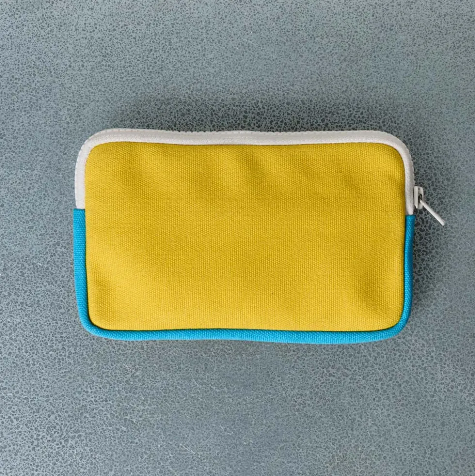 Merci - Porte Monnaie Candide - Jaune & Bleu