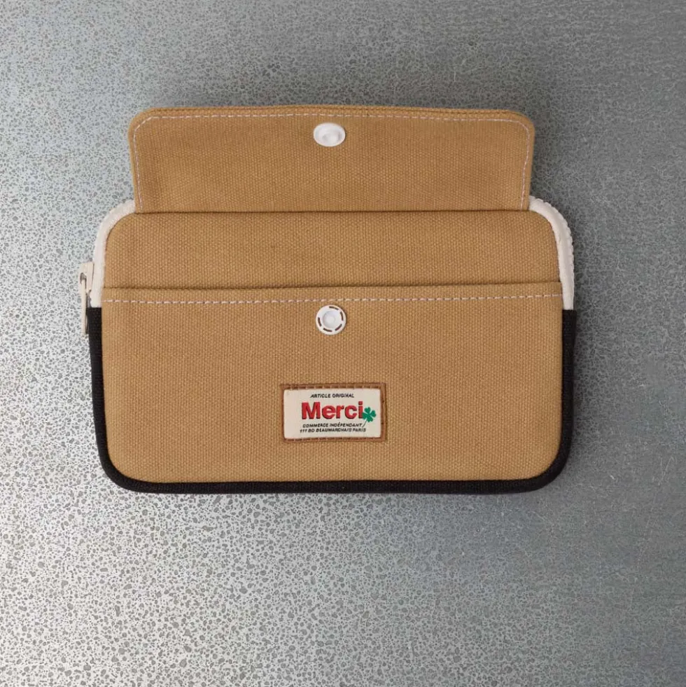Merci - Porte Monnaie Candide M - Beige & Noir