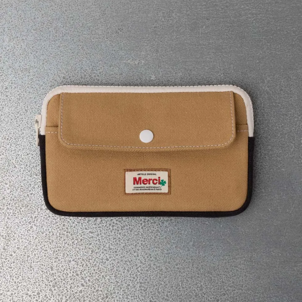Merci - Porte Monnaie Candide M - Beige & Noir