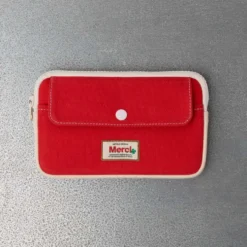 Merci - Porte Monnaie Candide M - Rouge & Ecru