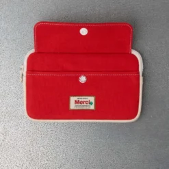 Merci - Porte Monnaie Candide M - Rouge & Ecru