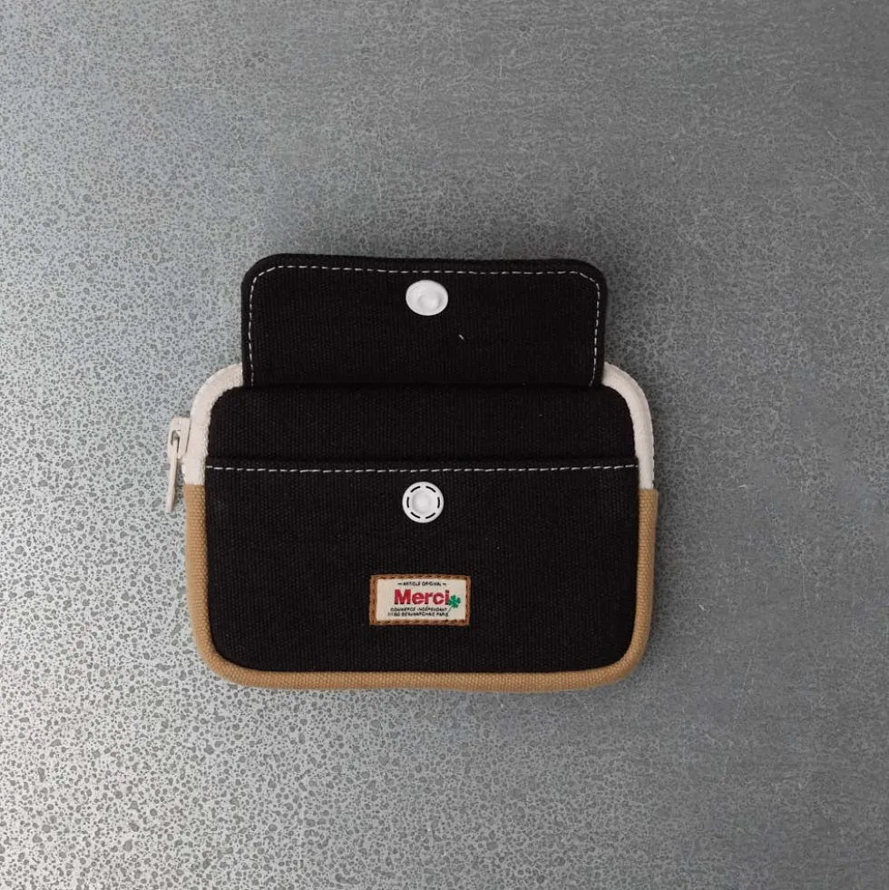 Merci - Porte Monnaie Candide S - Noir & Beige