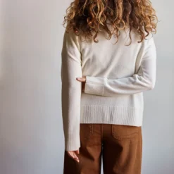 Merci - Pull col cheminée en cachemire - Blanc Cassé