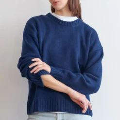 Merci - Pull en laine - Marine