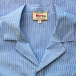 Merci - Pyjama en Coton - Rayures Doubles Bleu