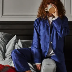 Merci - Pyjama en Soie - Bleu