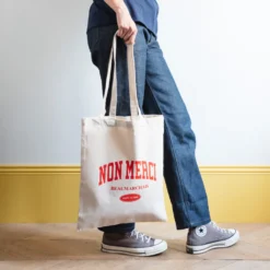 Merci - Sac Tote Bag College Non Merci - Rouge