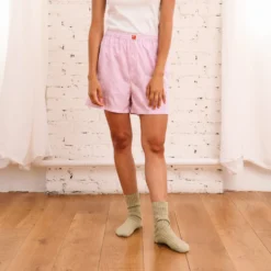 Merci - Short Jude Rayé - Mauve