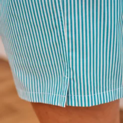 Merci - Short Jude Rayé - Turquoise