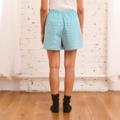 Merci - Short Jude Rayé - Turquoise