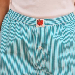 Merci - Short Jude Rayé - Turquoise