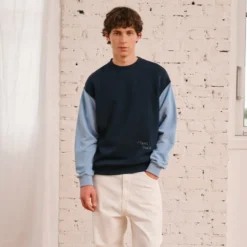 Merci - Sweat Dorian Bicolore - Marine & Bleu