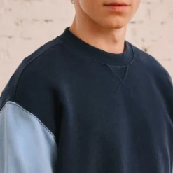 Merci - Sweat Dorian Bicolore - Marine & Bleu