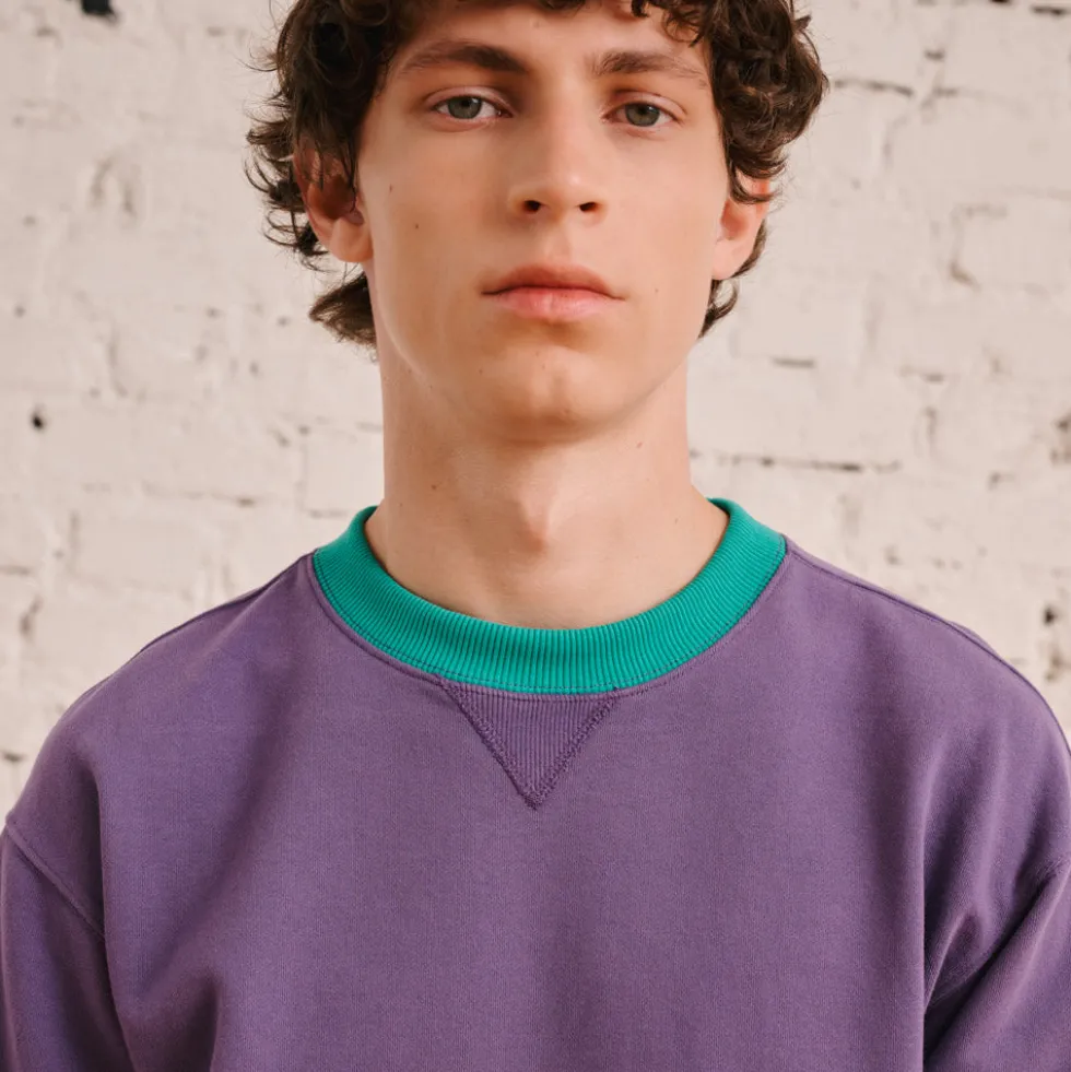 Merci - Sweat Dorian Bicolore - Violet & Vert