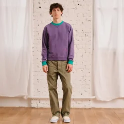 Merci - Sweat Dorian Bicolore - Violet & Vert