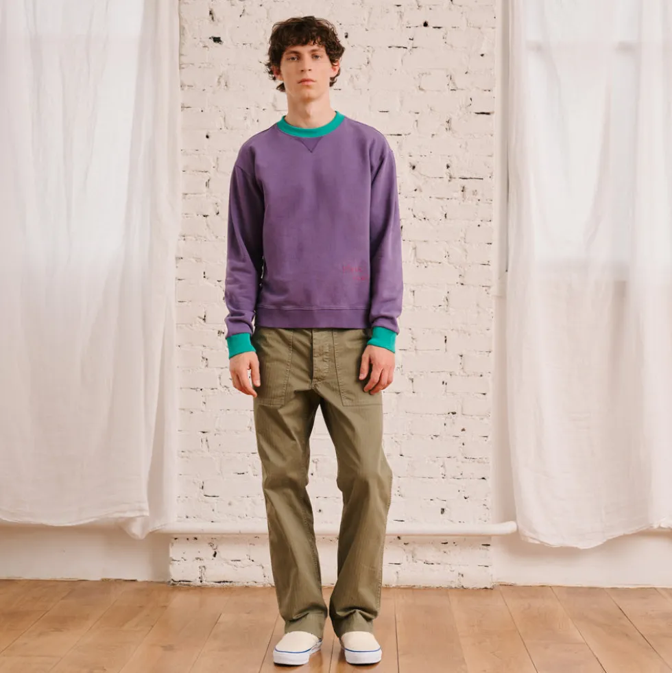 Merci - Sweat Dorian Bicolore - Violet & Vert