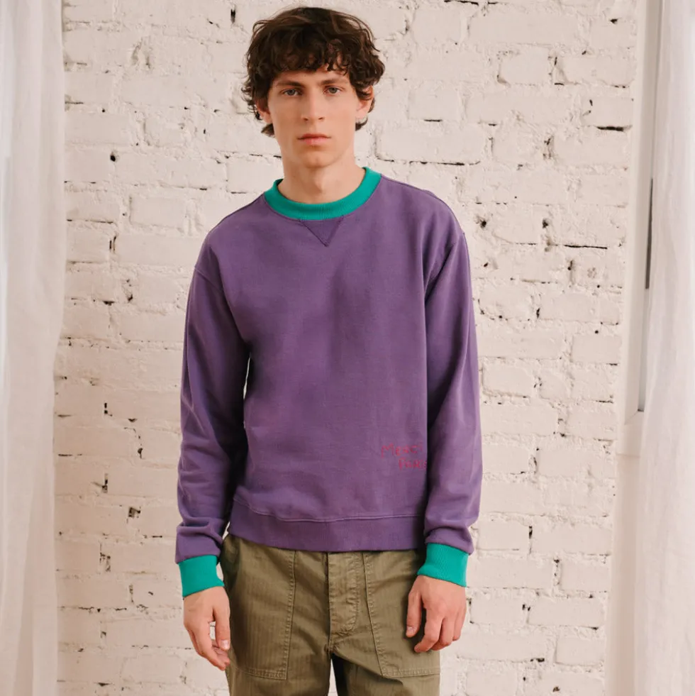 Merci - Sweat Dorian Bicolore - Violet & Vert