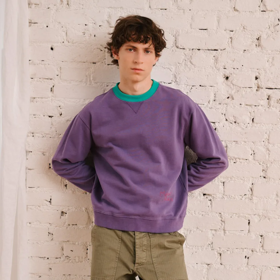 Merci - Sweat Dorian Bicolore - Violet & Vert