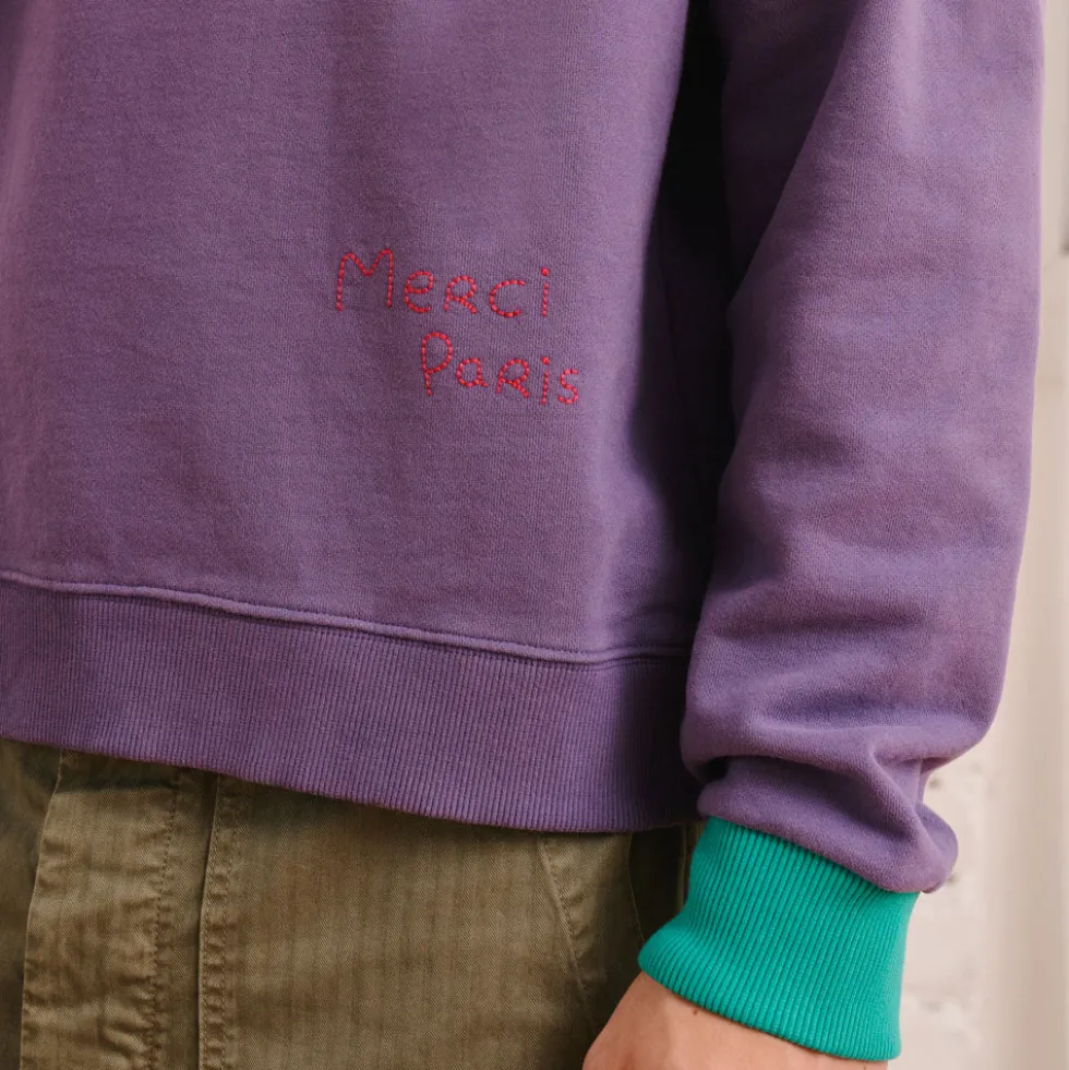 Merci - Sweat Dorian Bicolore - Violet & Vert