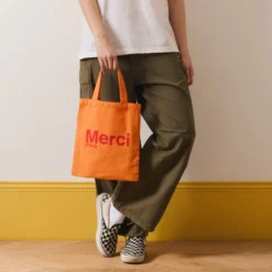Merci - Tote Bag en coton - Abricot & Framboise