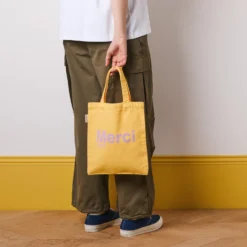 Merci - Tote Bag en coton - Banane & Lila