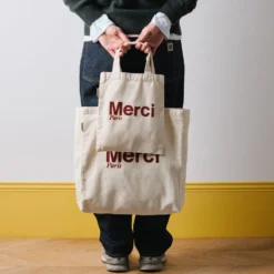 Merci - Tote Bag en coton - Crème & Vin