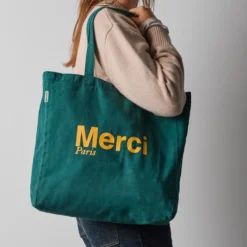 Merci - Tote Bag en coton - Forêt & Jaune