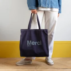 Merci - Tote Bag en coton - Marine