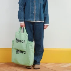 Merci - Tote Bag en coton - Mint & Bleu