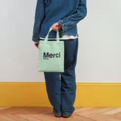 Merci - Tote Bag en coton - Mint & Bleu