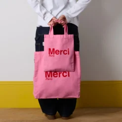 Merci - Tote Bag en coton - Rose & Rouge