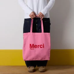 Merci - Tote Bag en coton - Rose & Rouge