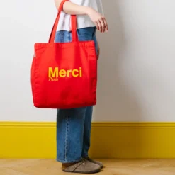 Merci - Tote Bag en coton - Rouge & Ochre