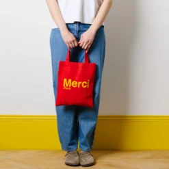 Merci - Tote Bag en coton - Rouge & Ochre