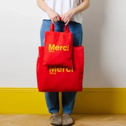 Merci - Tote Bag en coton - Rouge & Ochre