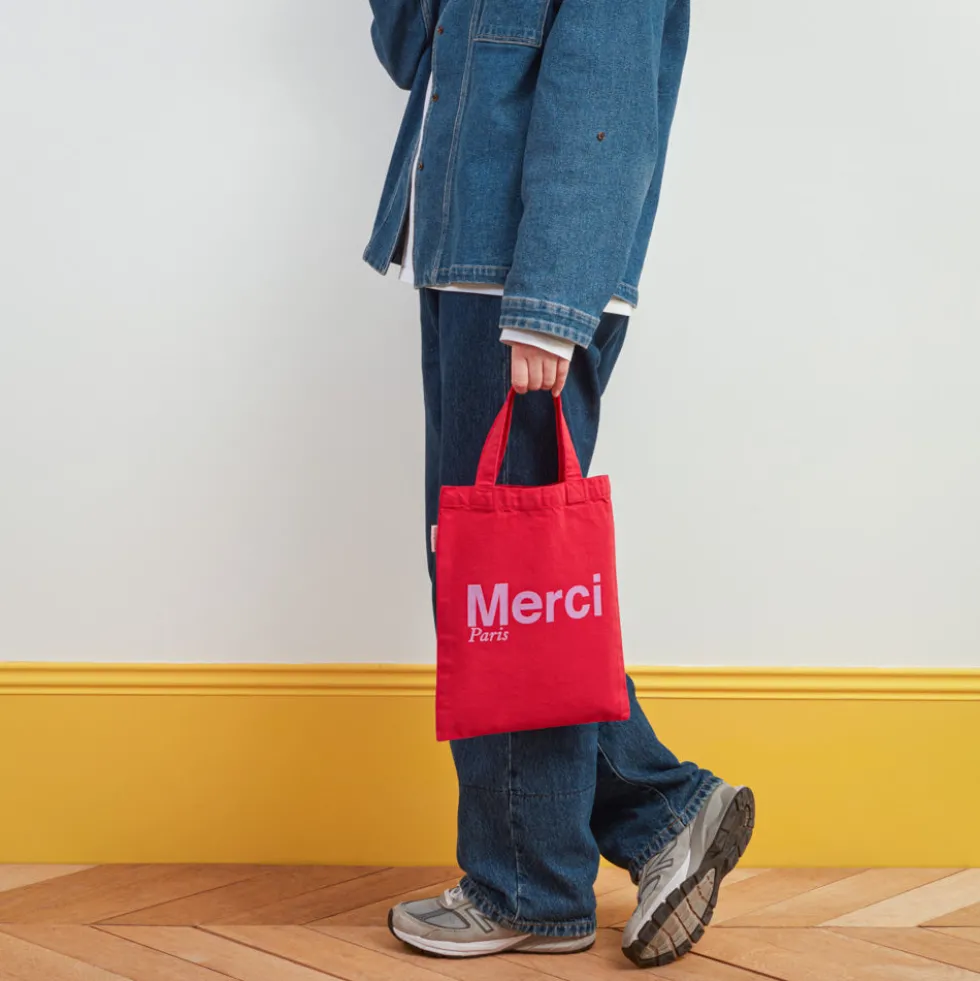 Merci - Tote Bag en coton - Rouge & Violet