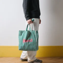 Merci - Tote Bag en coton - Vert, Crème & Rose