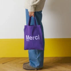 Merci - Tote Bag en coton - Violet & Lila