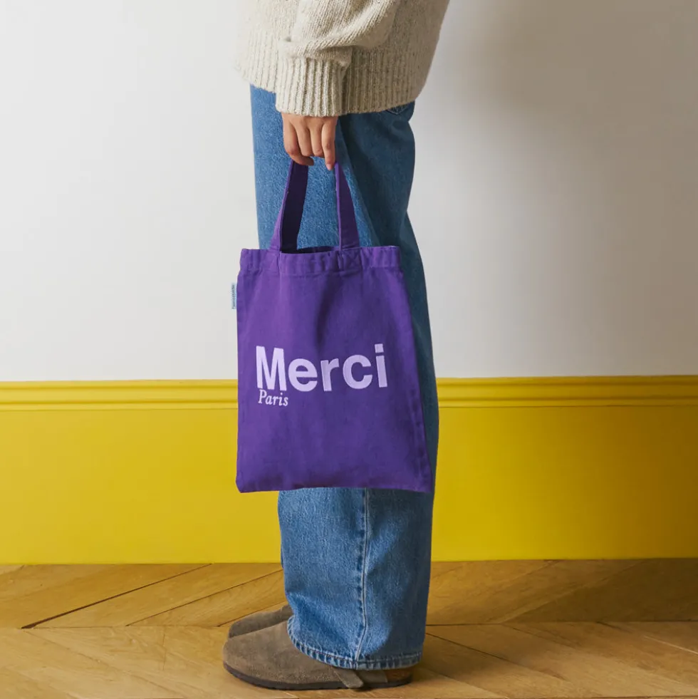 Merci - Tote Bag en coton - Violet & Lila