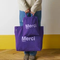 Merci - Tote Bag en coton - Violet & Lila