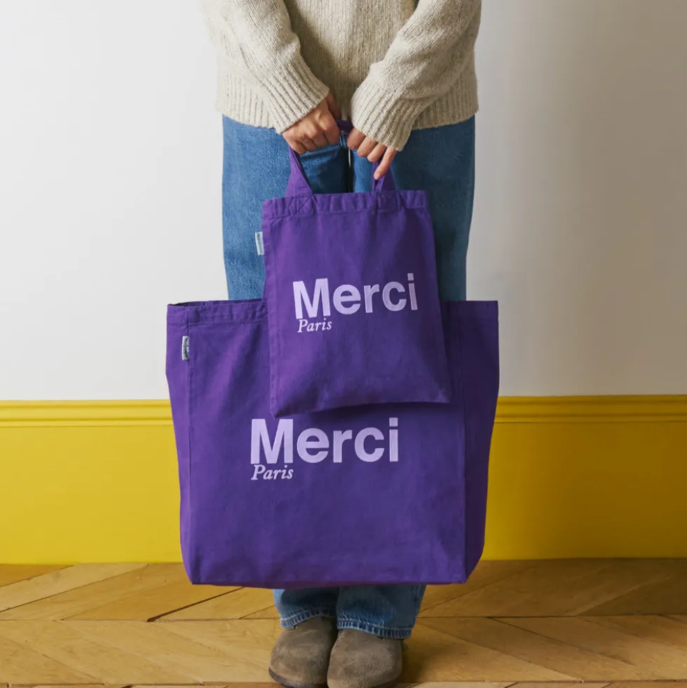 Merci - Tote Bag en coton - Violet & Lila