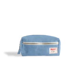 Merci - Trousse de toilette en lin lavé - Bleu Primaire
