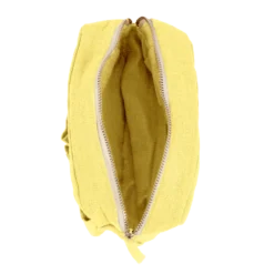 Merci - Trousse en lin lavé - Jaune Citronnade