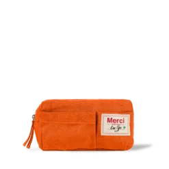 Merci - Trousse en lin lavé - Orange Zeste