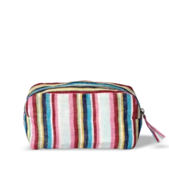 Merci - Trousse en lin lavé - Rayures Parasol