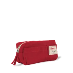 Merci - Trousse en lin lavé - Rouge Vermillon