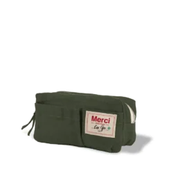 Merci - Trousse en lin lavé - Vert Oxyde