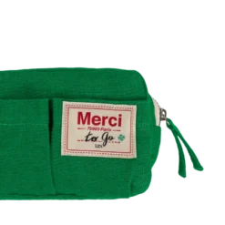 Merci - Trousse en lin lavé - Vert Potager